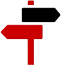 Wire Transfer icon - Crossroads sign in KeyBank black and red.